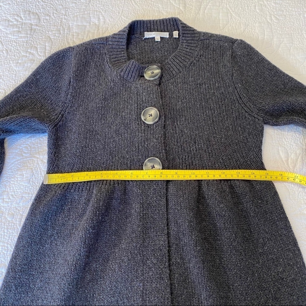 Vince Wool Blend Bishop Sleeve Long Cardigan - S - Picture 8 of 11